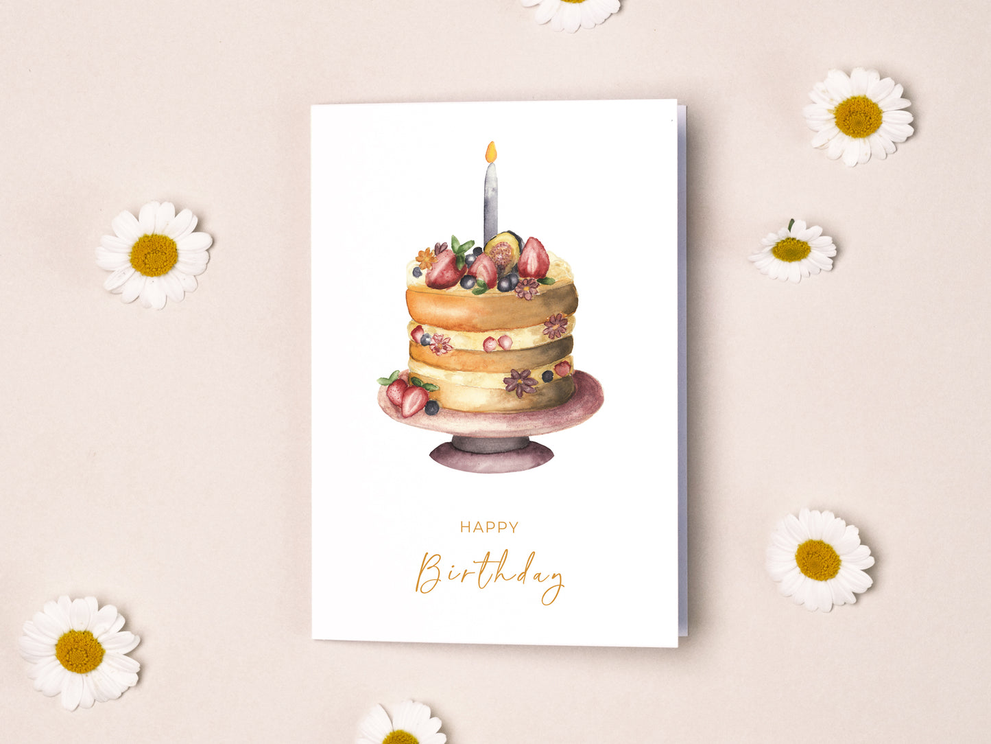 Grußkarte "Erdbeertorte" I Happy Birthday