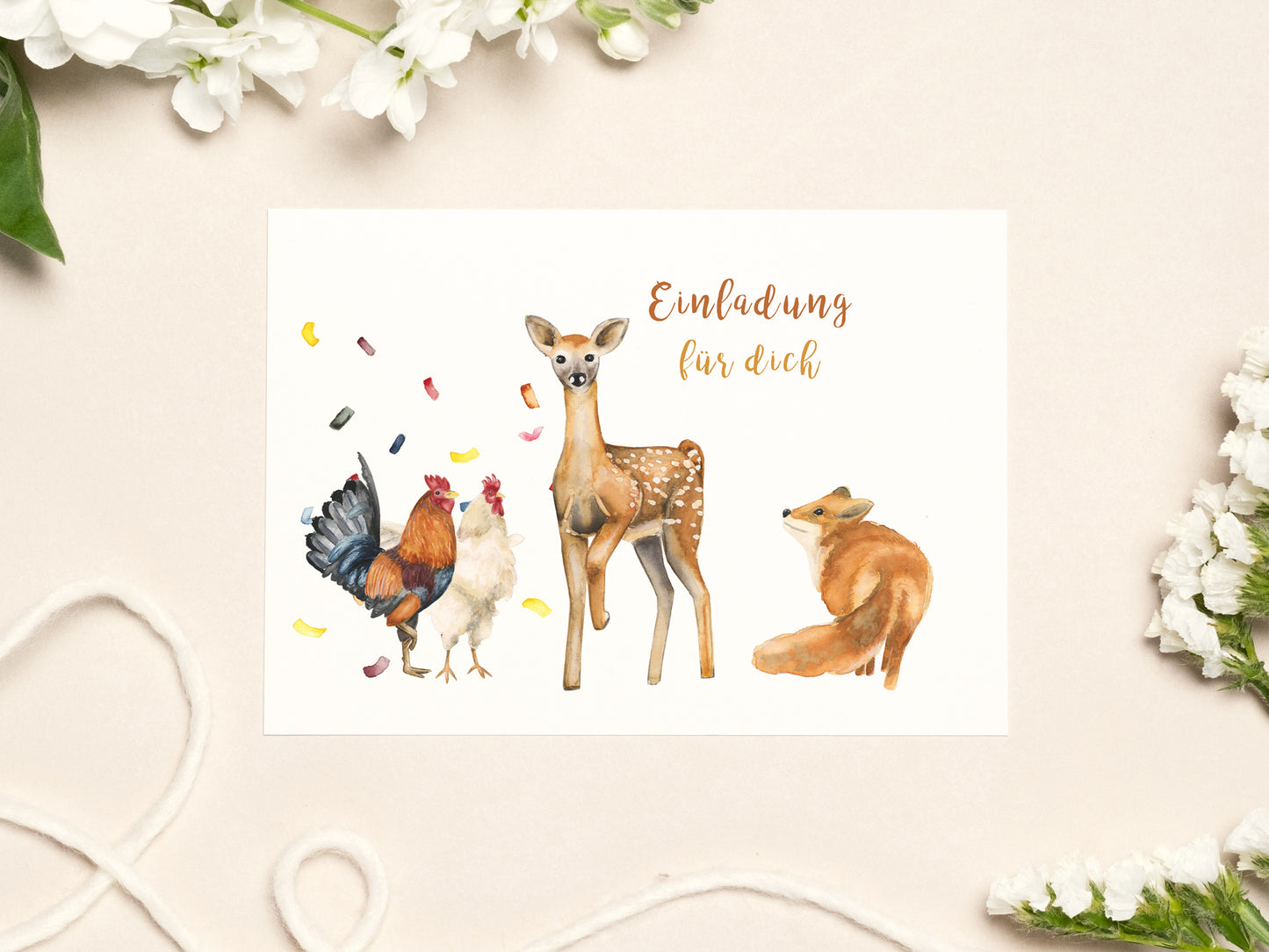 5er Set I Tierische Einladungen