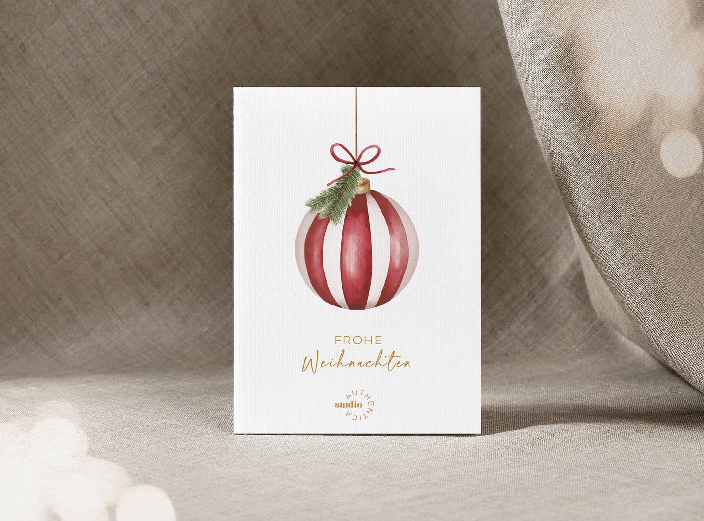 Individualisierte Postkarte I Kugel Gestreift