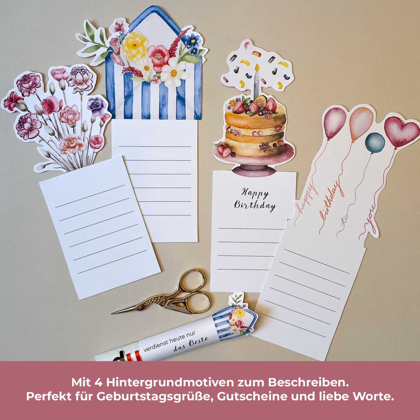 Geburtstagsbanderolen für Schokoriegel im Duploformat