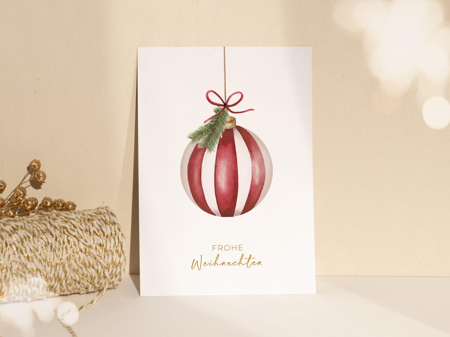 Weihnachtskugel Rot & Weiß