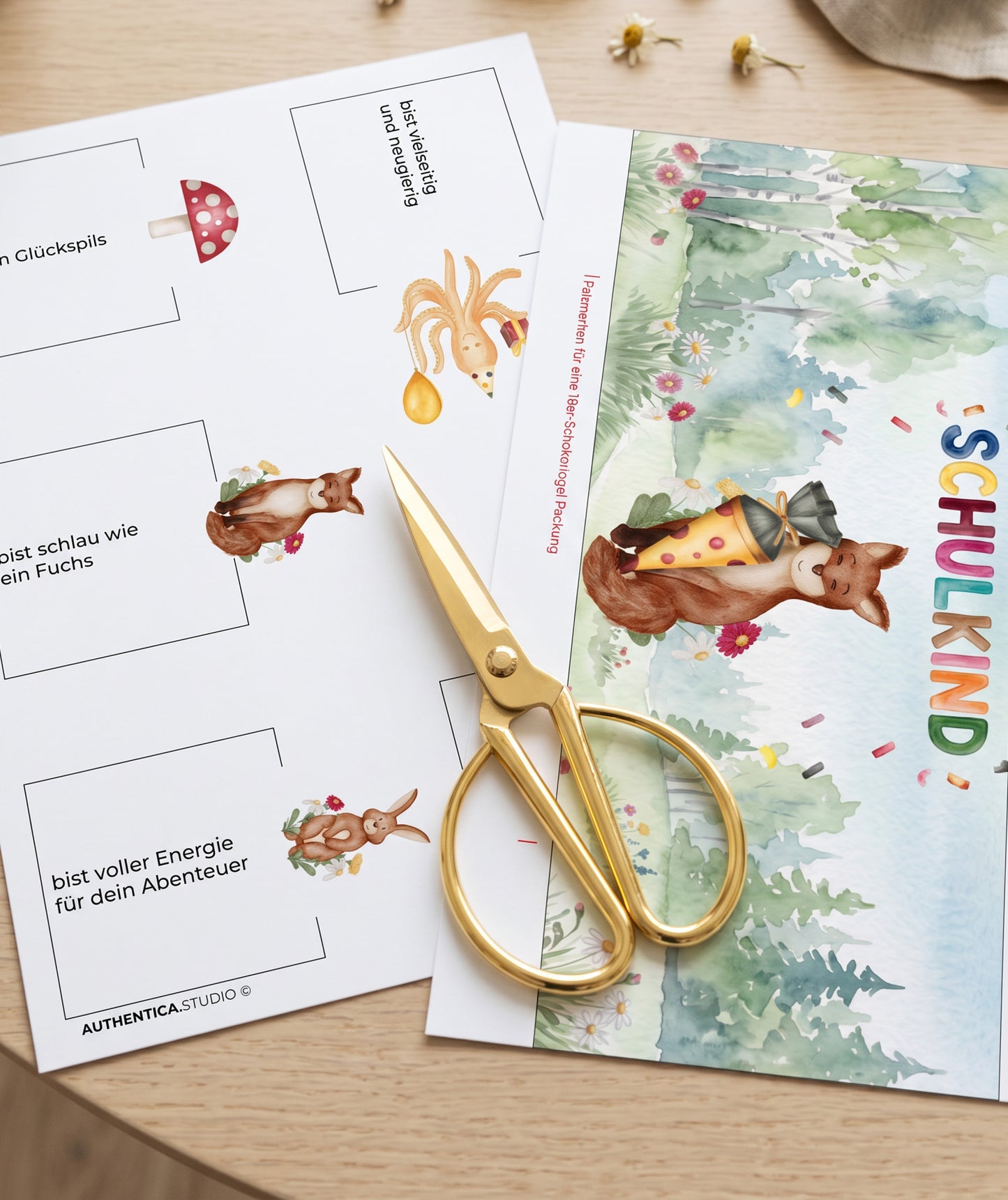 3er Set - Geschenk zur Einschulung – DIY-Banderolen, Alphabet & Stundenplan zum Ausdrucken