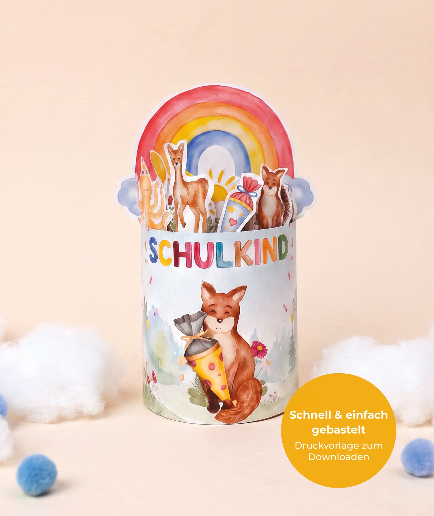 Geschenk zur Einschulung – DIY-Banderolen mit Fuchsmotiv zum Ausdrucken I Druckvorlage