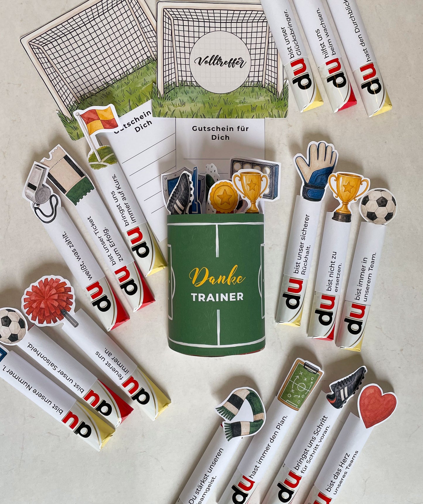 Danke Trainer*in Fußball-Banderolen - Druckvorlage