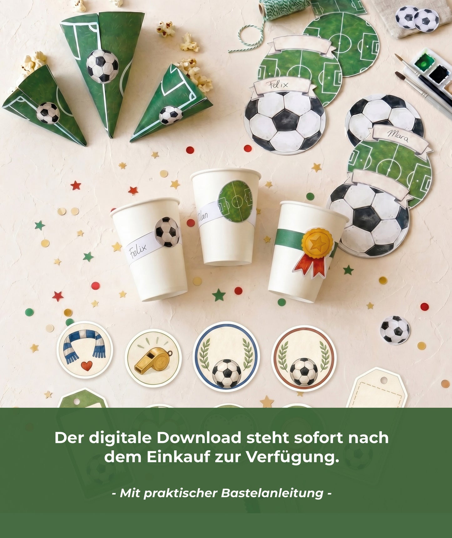 Fußball Partyset – digitale Druckvorlage