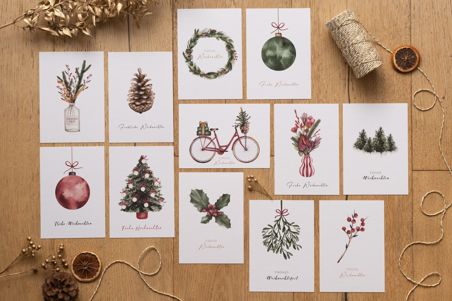 12-er Weihnachtskartenset | Waldweihnacht