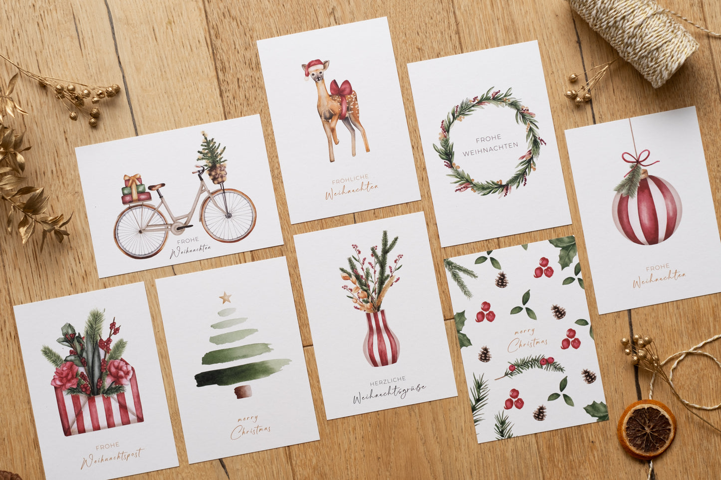 8-er Weihnachtskartenset | Winterwald