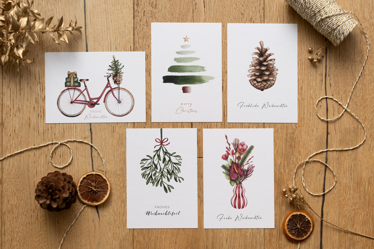 10-er Weihnachtskartenset | Tannenzapf