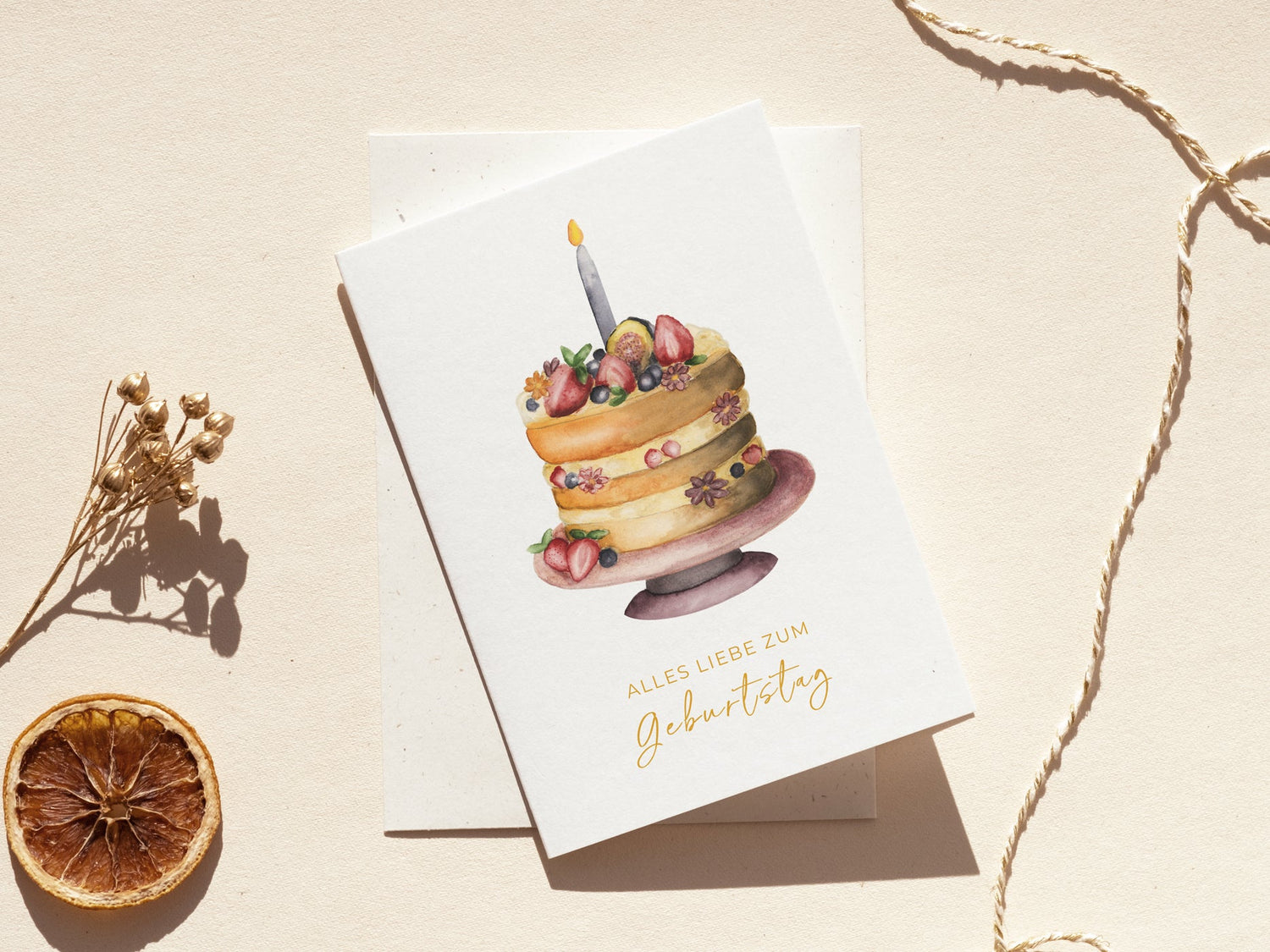 Geburtstagstorte mit Gruß Happy Birthday