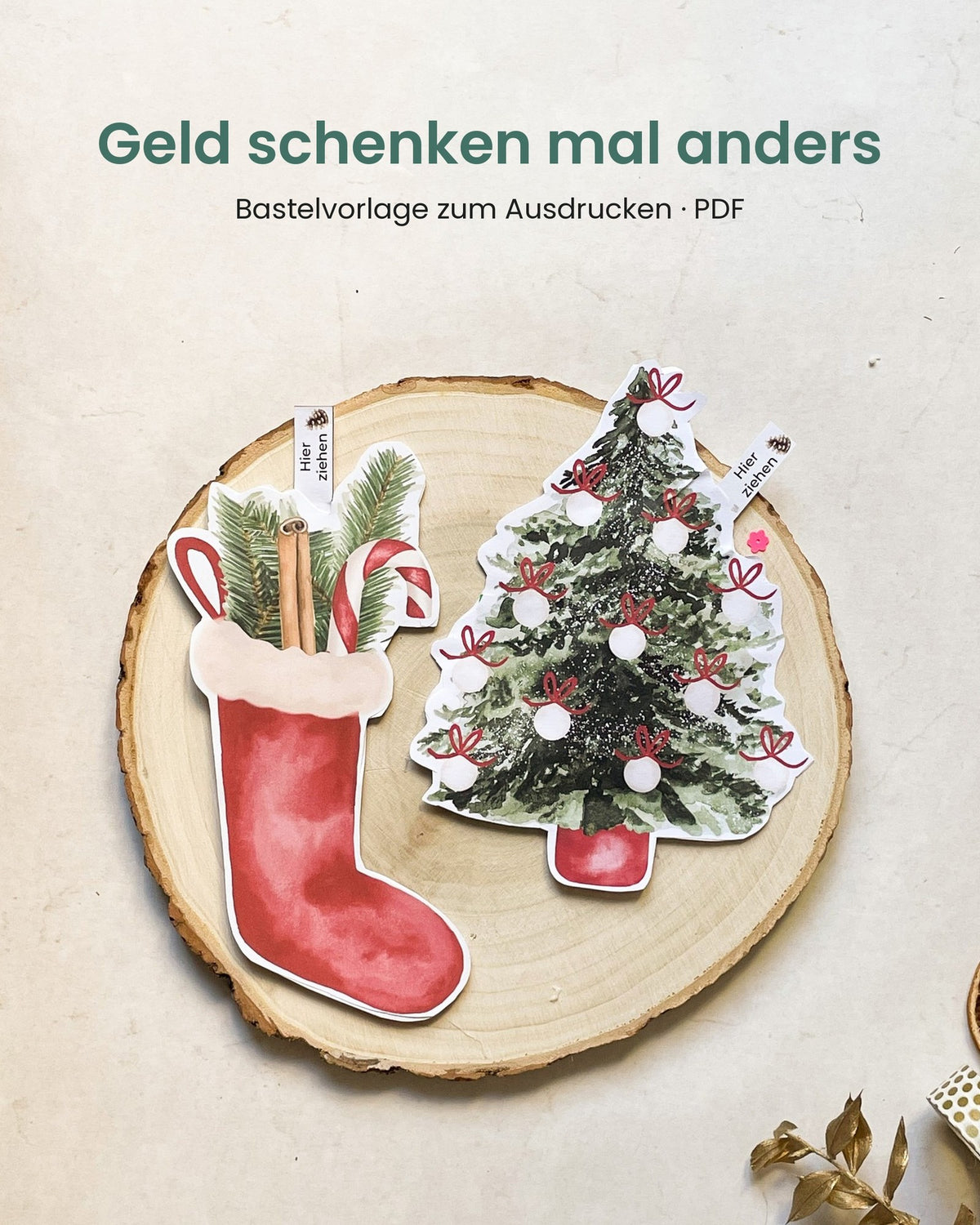 Geld schenken mal anders – Bastelvorlage zum Ausdrucken