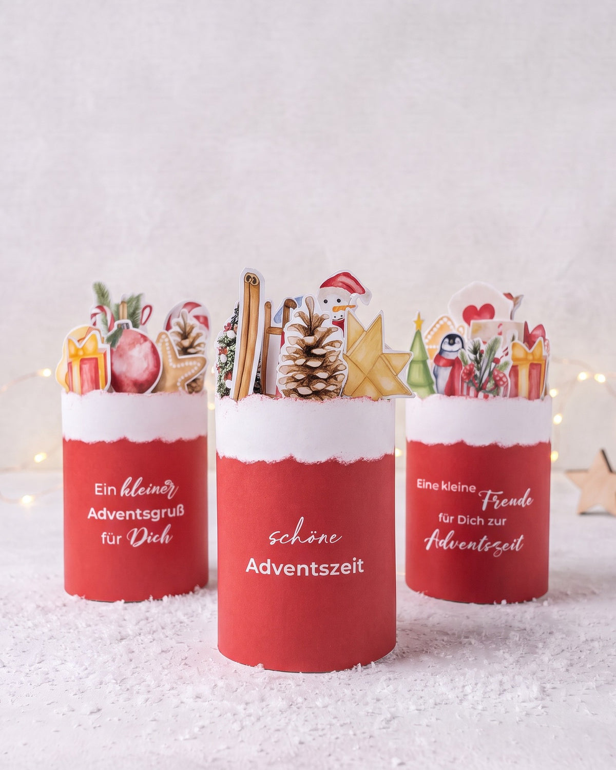 Drei Adventsgrüße als kleine Geschenke für Kolleg*innen