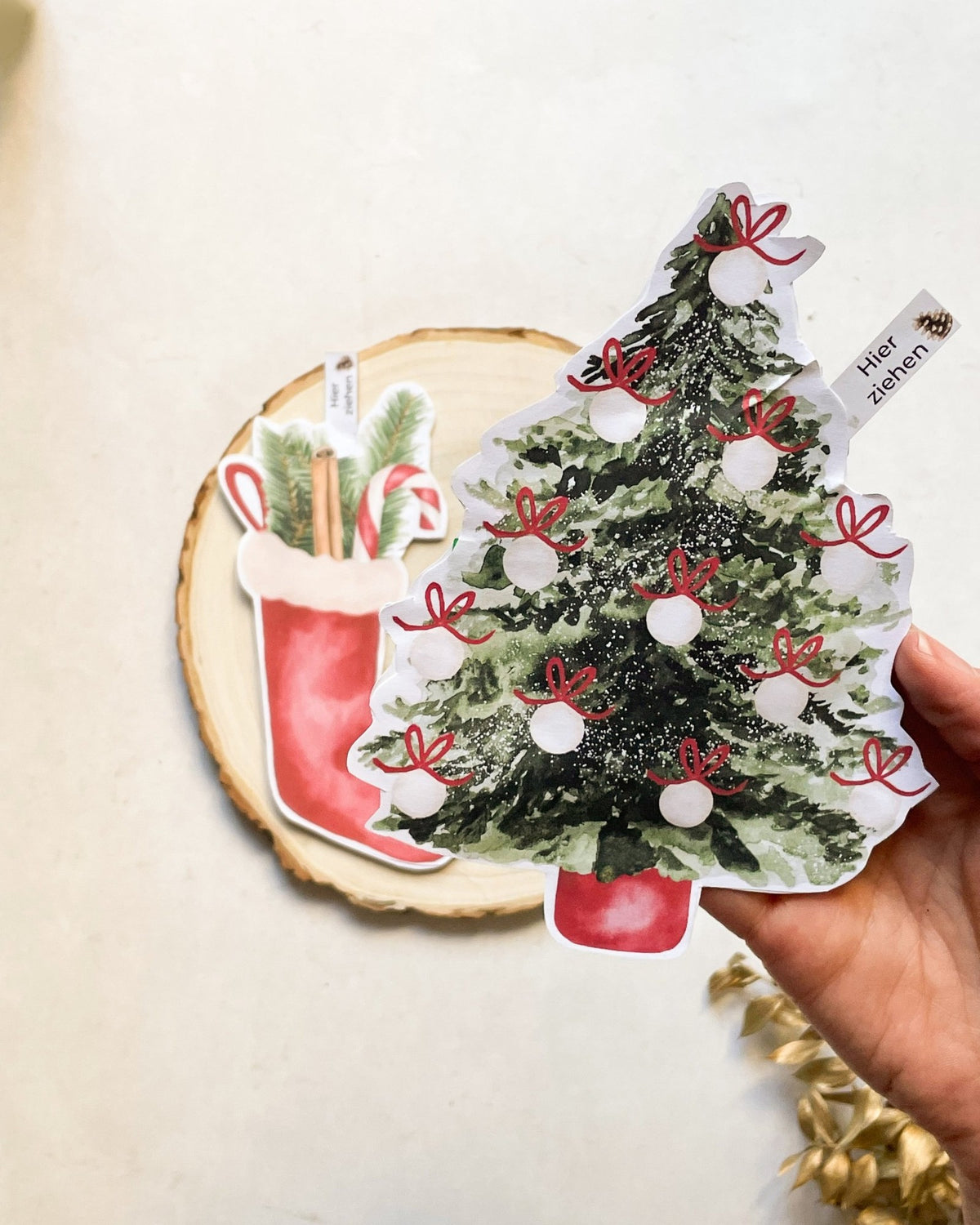 Tannenbaum als Geldgeschenk zum Aufreißen