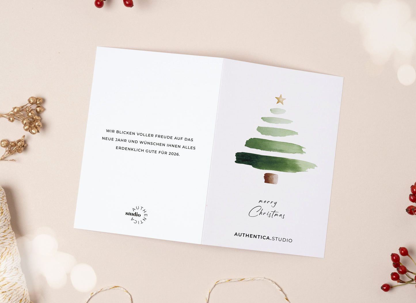 Individualisierte Weihnachtskarte I Moderne Tanne