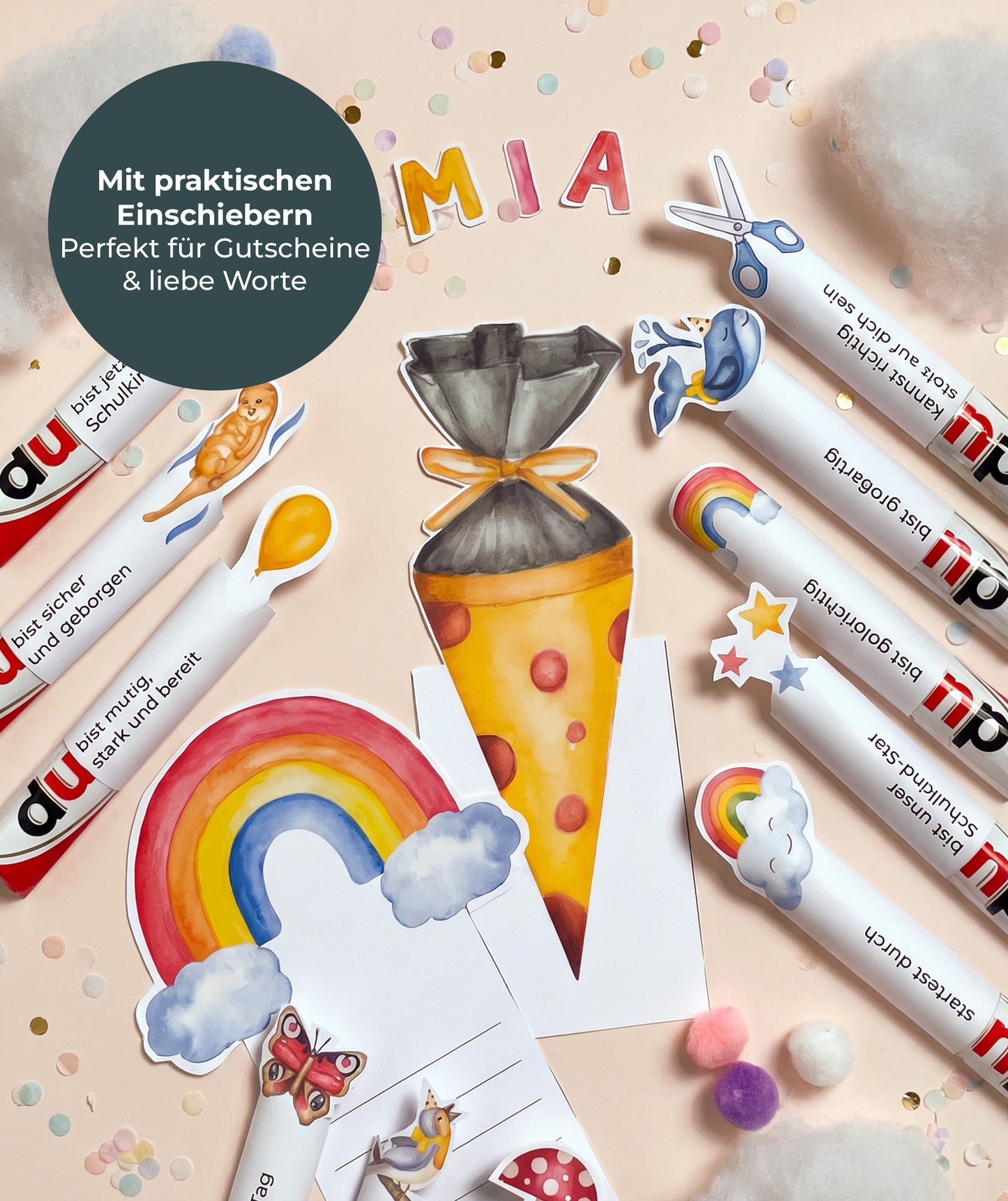 DIY-Geschenkbox zur Einschulung – Druckvorlage für Duplobox, Alphabet & Stundenplan