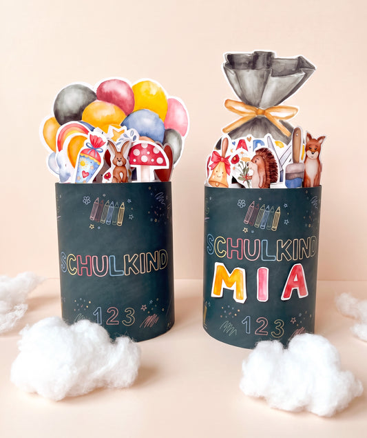 DIY-Geschenkbox zur Einschulung – Druckvorlage für Duplobox, Alphabet & Stundenplan