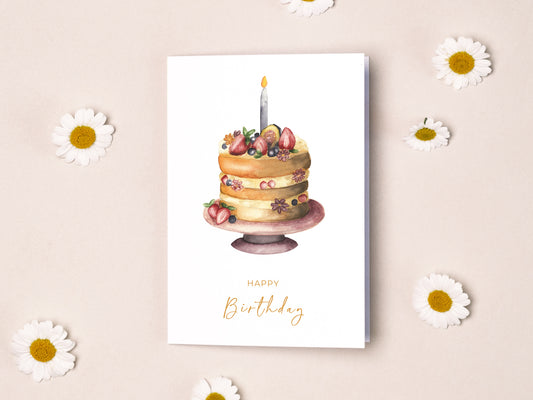 Grußkarte "Erdbeertorte" I Happy Birthday