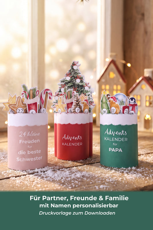 Duplo-Adventskalender zum Ausdrucken für Partner, Freunde & Familie – mit Namen personalisierbar