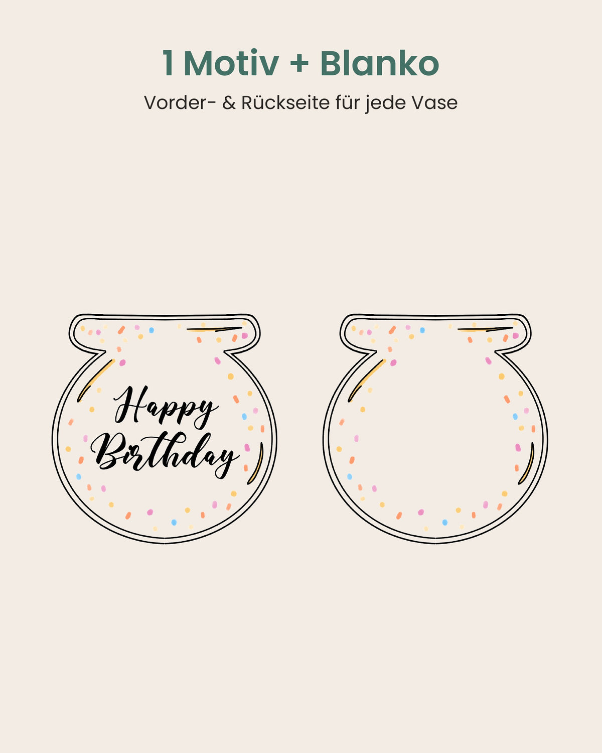 Geldgeschenk Geburtstag zum Ausdrucken – Vase mit Tulpen „Happy Birthday“