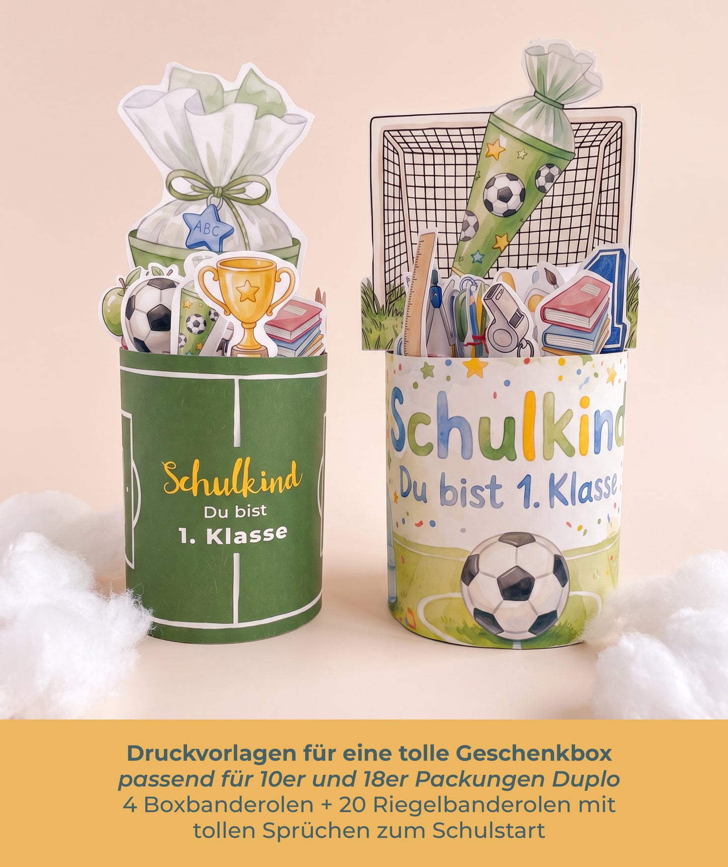 Großes Fußball-Bundle zur Einschulung – Geschenkbox, Gästebuch & Stundenpläne