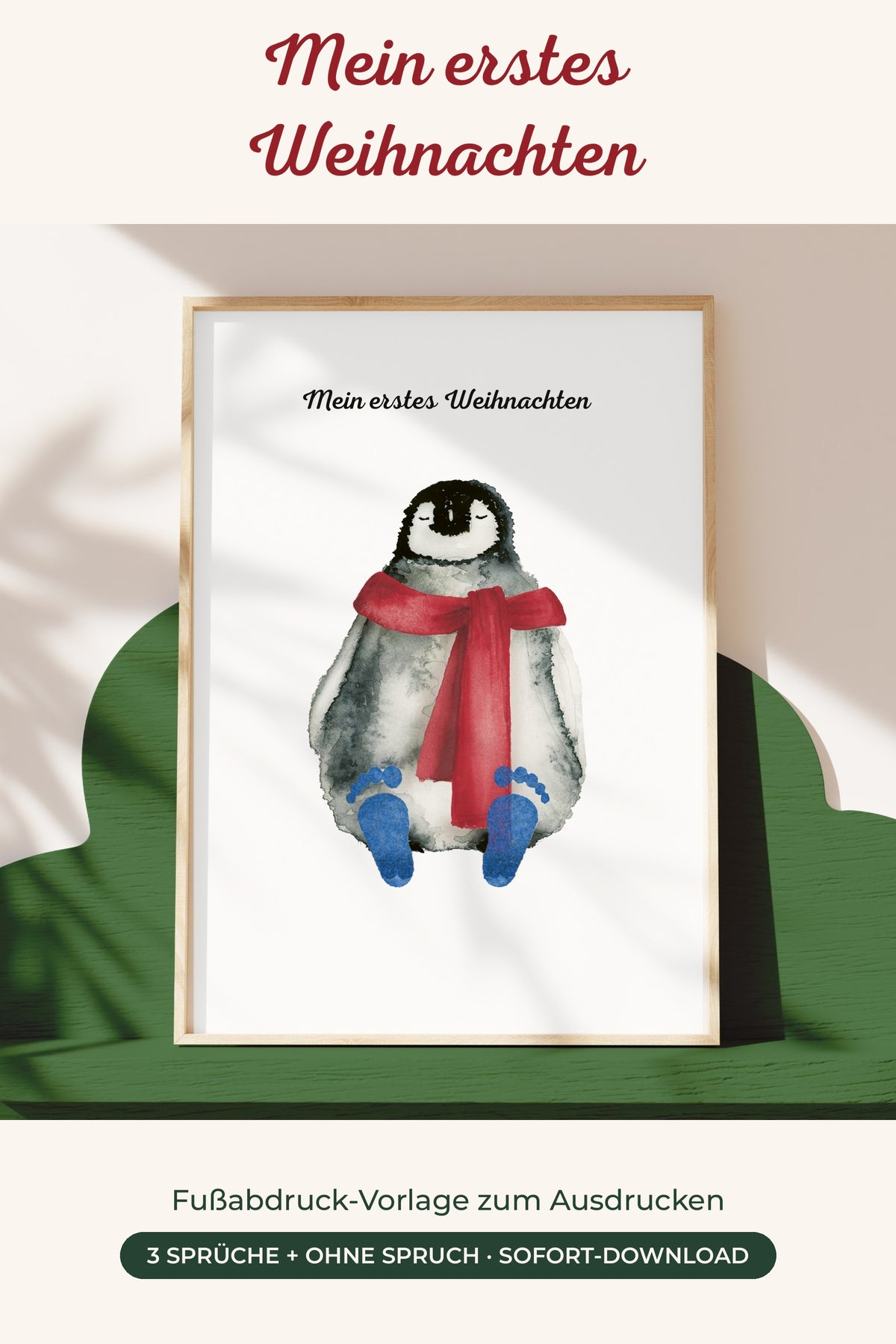 Fußabdruck Pinguin – Mein erstes Weihnachten