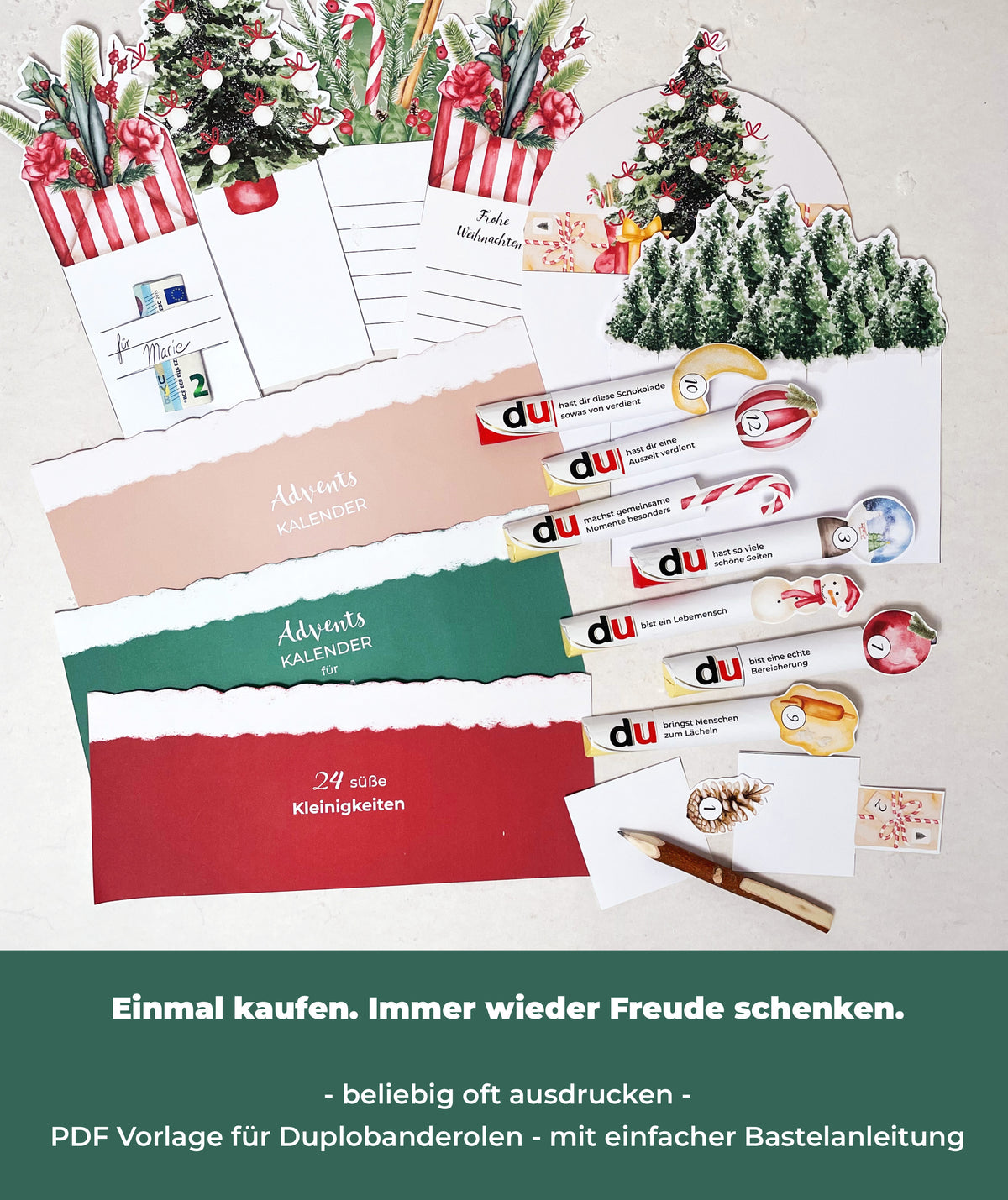 Adventskalender zum Ausdrucken - Druckvorlage für Duplobanderolen