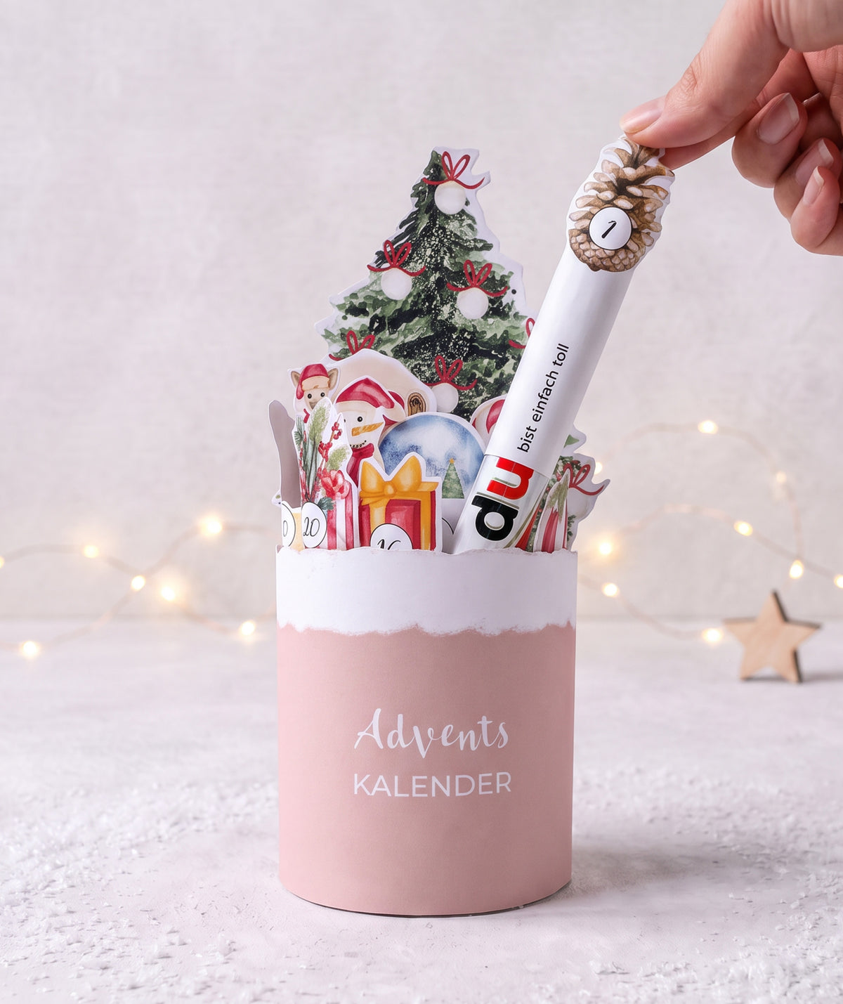 Personalisierbarer Adventskalender zum Ausdrucken