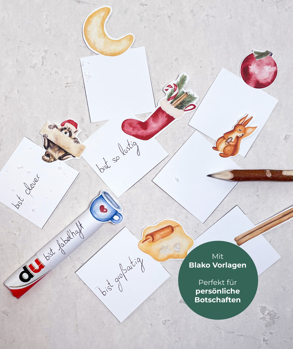 Adventskalender für Mama & Oma – Druckvorlage für Duploriegel