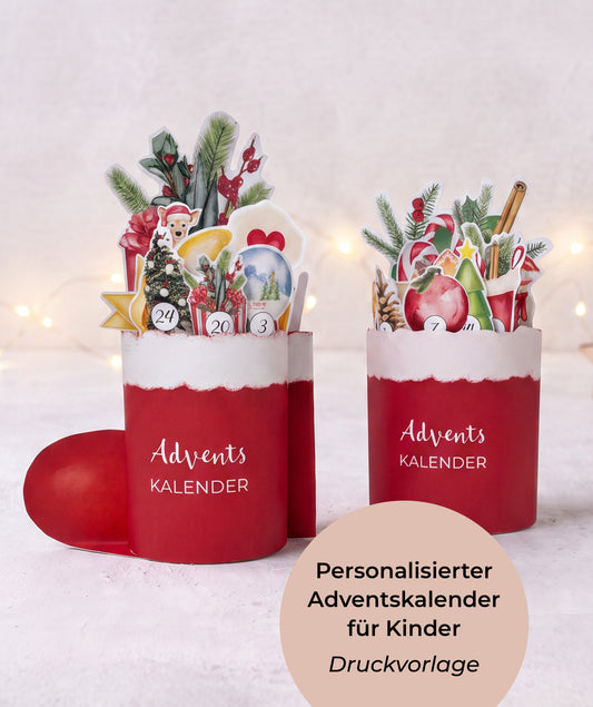 DIY Adventskalender für Kinder zum Ausdrucken | für Duplo & Kinder-Riegel | personalisierbar