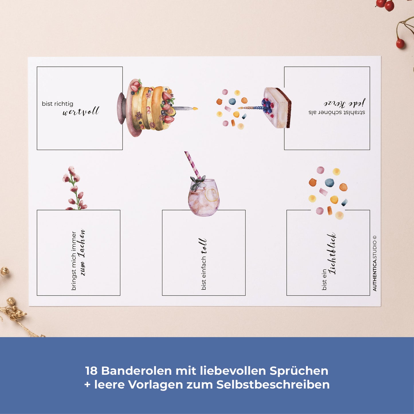Geburtstags-Banderolen mit Dackelmotiv – passend für Duplo-Riegel