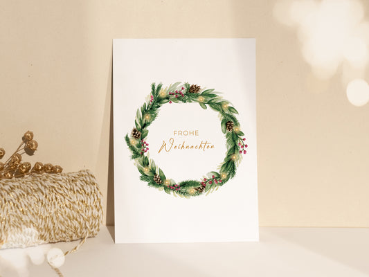 Weihnachtskranz mit Lichtern