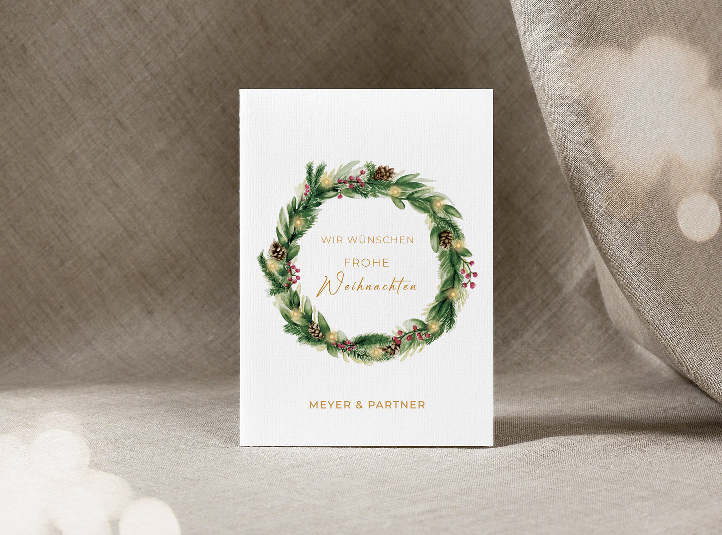 Individualisierte Postkarte I Weihnachtskranz