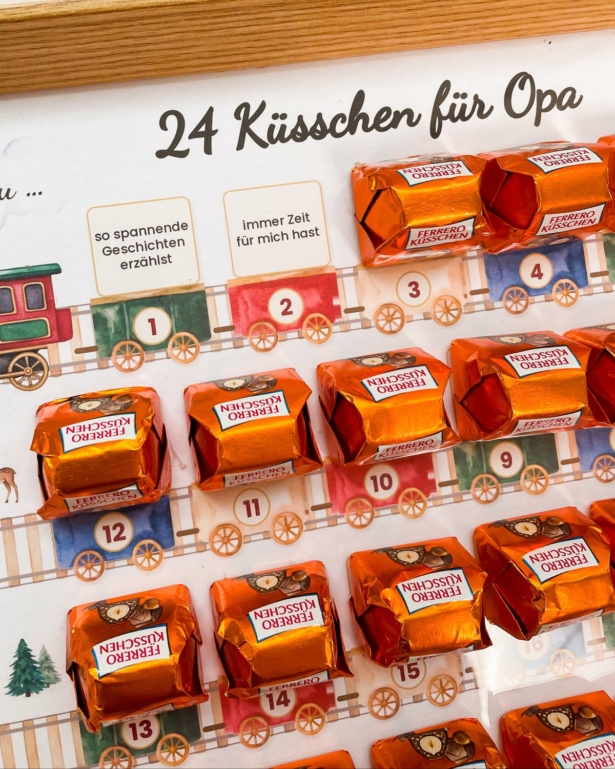 Nahaufnahme: Küsschen auf dem Glas über den lieben Sätzen