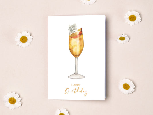 Grußkarte "Cheers Peach" I Happy Birthday