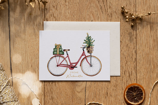 Weihnachtsfahrrad I Rot