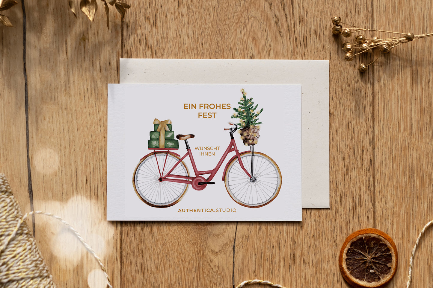 Individualisierte Postkarte I Fahrrad Rot