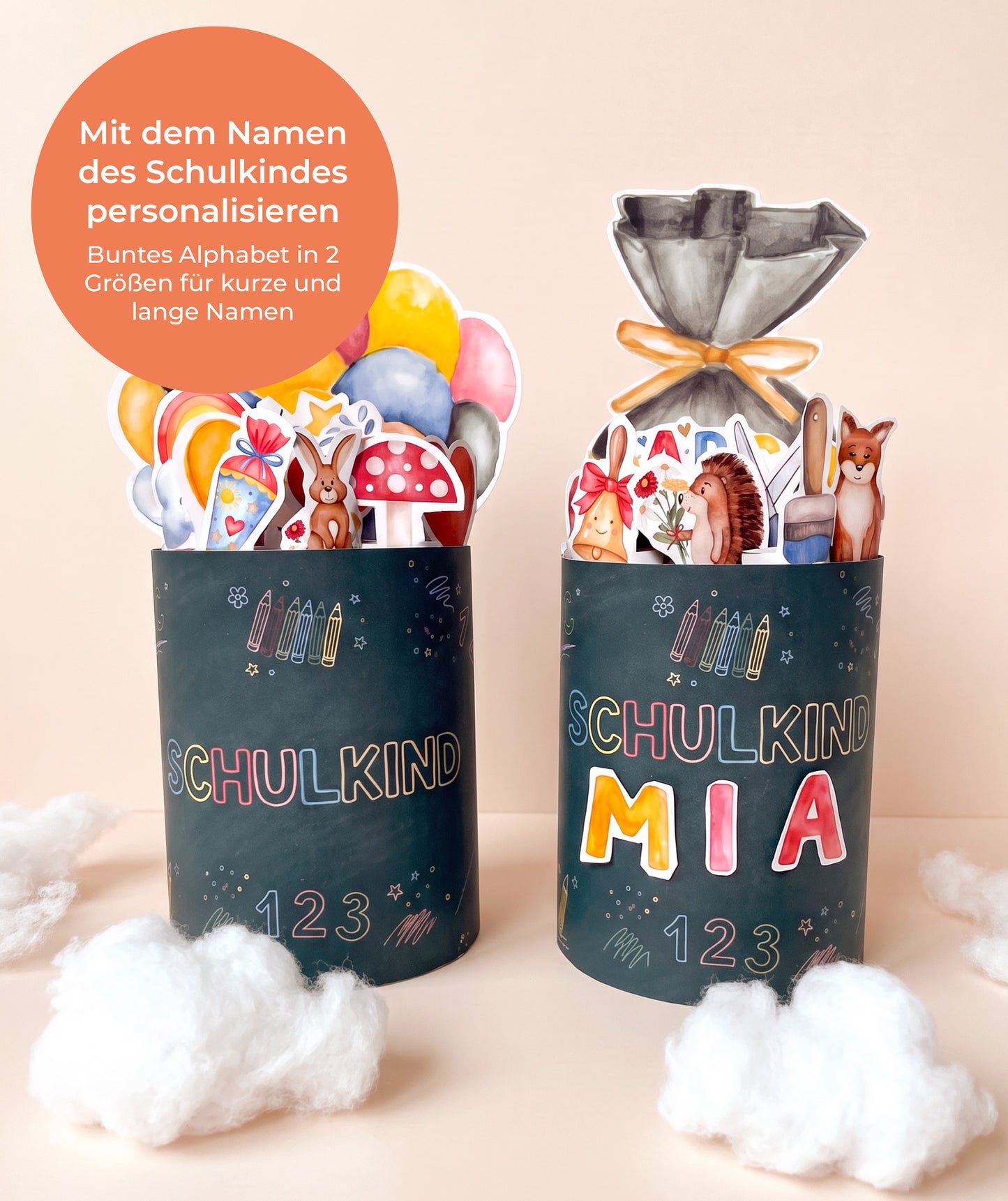 3er Set - Geschenk zur Einschulung – DIY-Banderolen, Alphabet & Stundenplan zum Ausdrucken (Kopie)