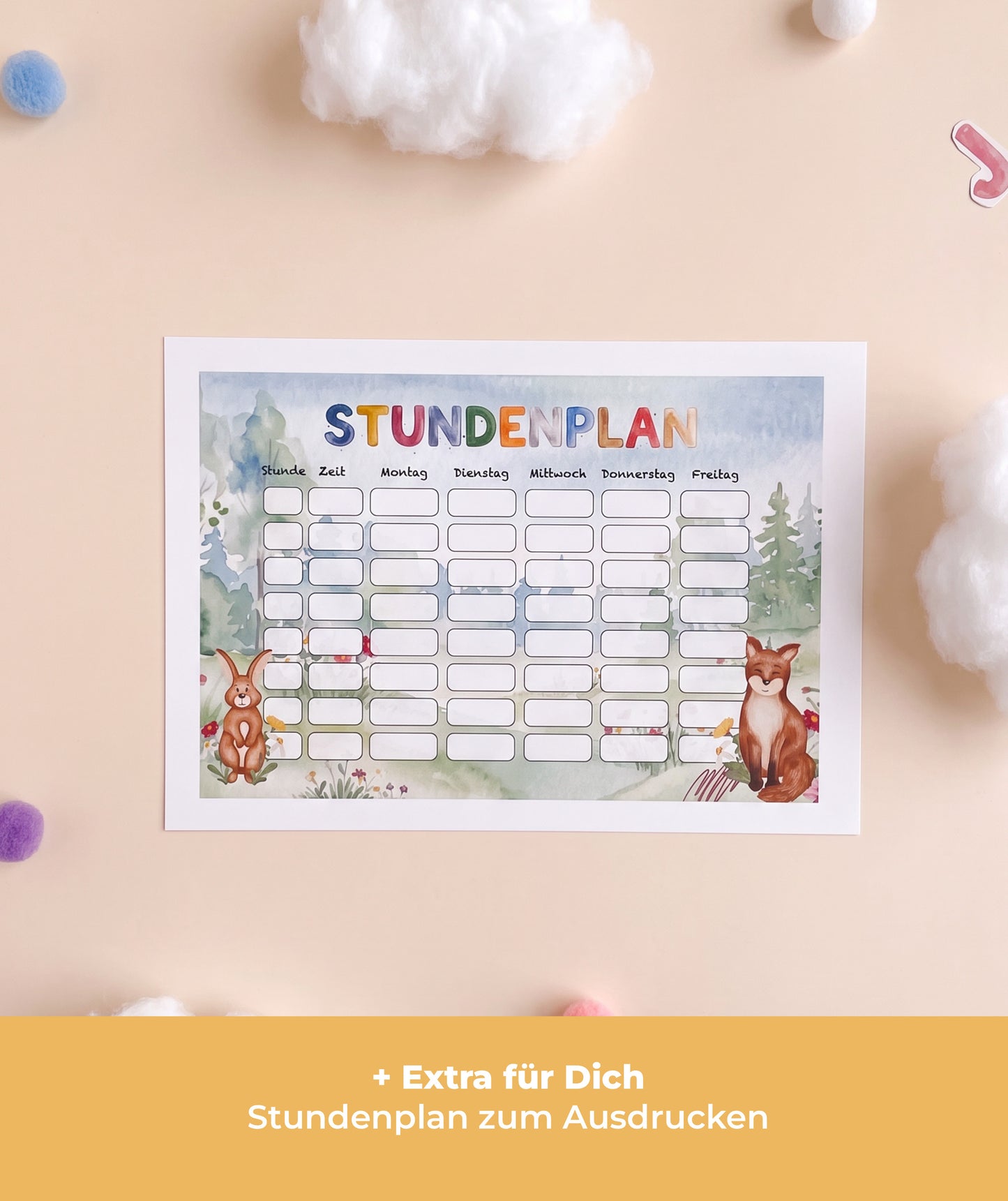 3er Set - Geschenk zur Einschulung – DIY-Banderolen, Alphabet & Stundenplan zum Ausdrucken (Kopie)