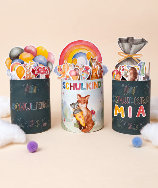 3er Set - Geschenk zur Einschulung – DIY-Banderolen, Alphabet & Stundenplan zum Ausdrucken (Kopie)