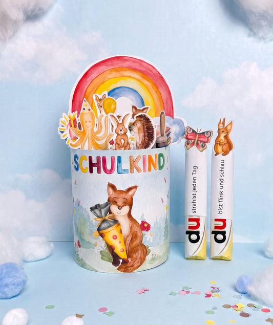 Geschenk zur Einschulung – DIY-Banderolen mit Fuchsmotiv zum Ausdrucken