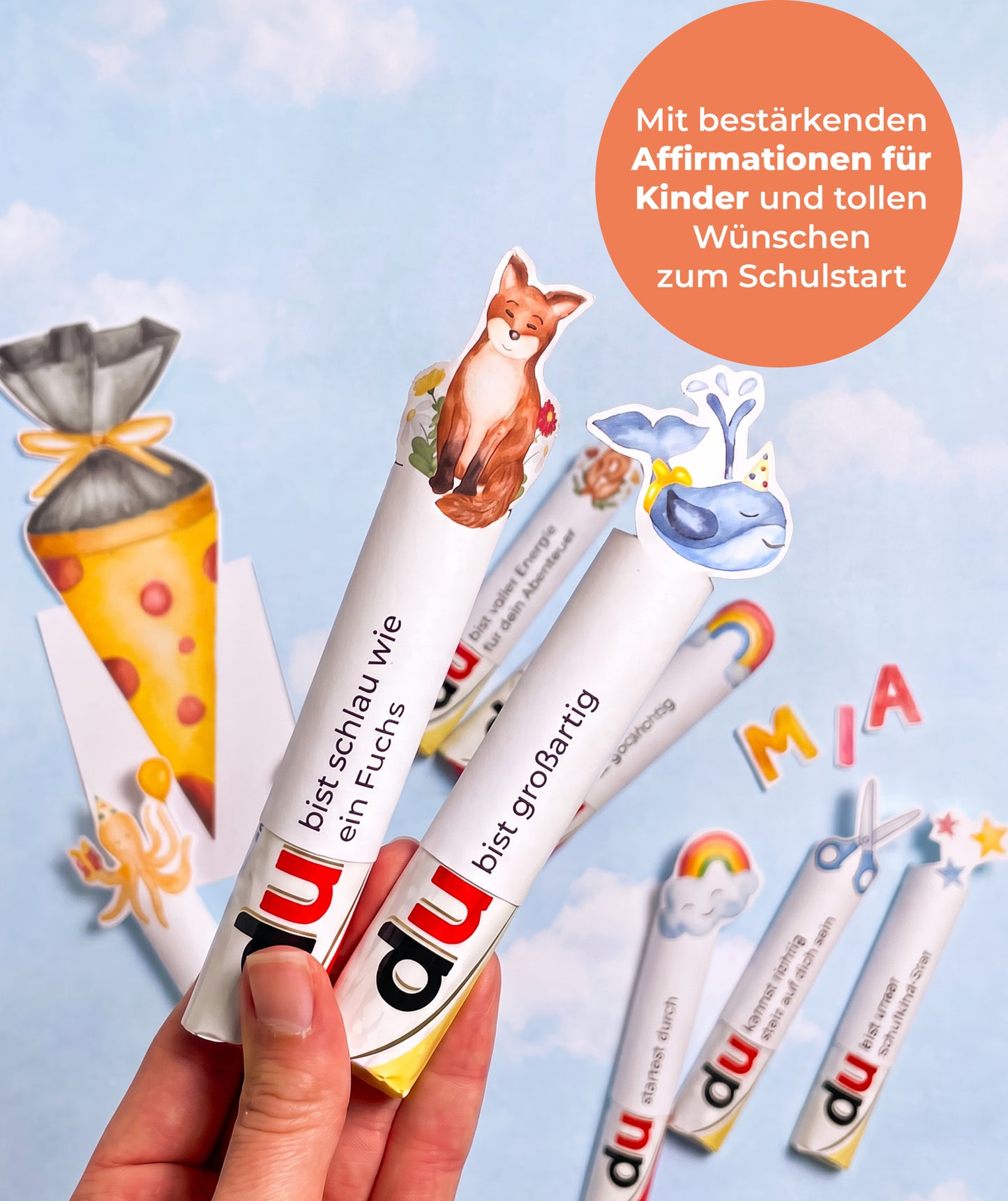 3er Set - Geschenk zur Einschulung – DIY-Banderolen, Alphabet & Stundenplan zum Ausdrucken
