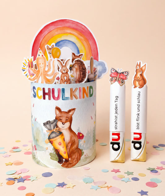 Geschenk zur Einschulung – DIY-Banderolen mit Fuchsmotiv zum Ausdrucken I Druckvorlage