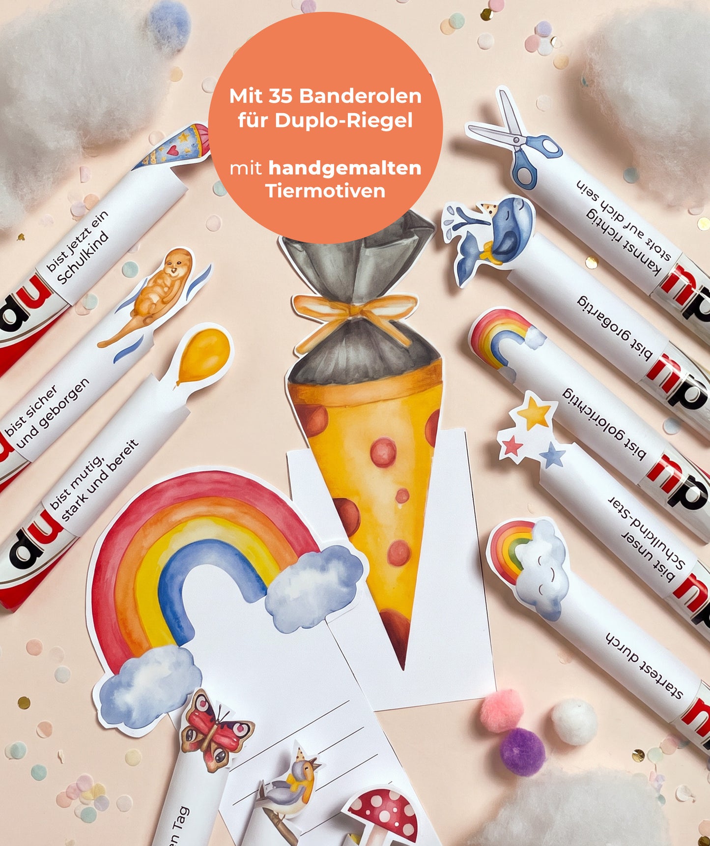 Geschenk zur Einschulung – DIY-Banderolen mit Fuchsmotiv zum Ausdrucken I Druckvorlage
