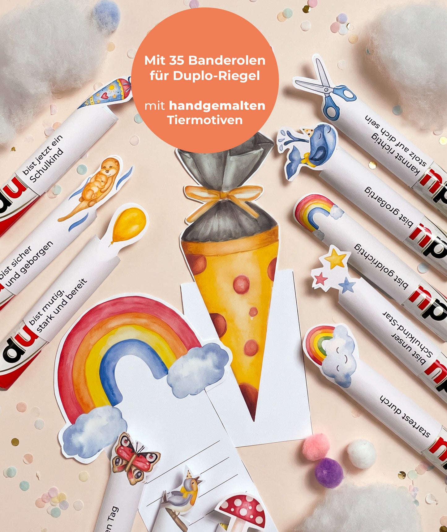 Geschenk zur Einschulung – DIY-Banderolen mit Fuchsmotiv zum Ausdrucken I Druckvorlage