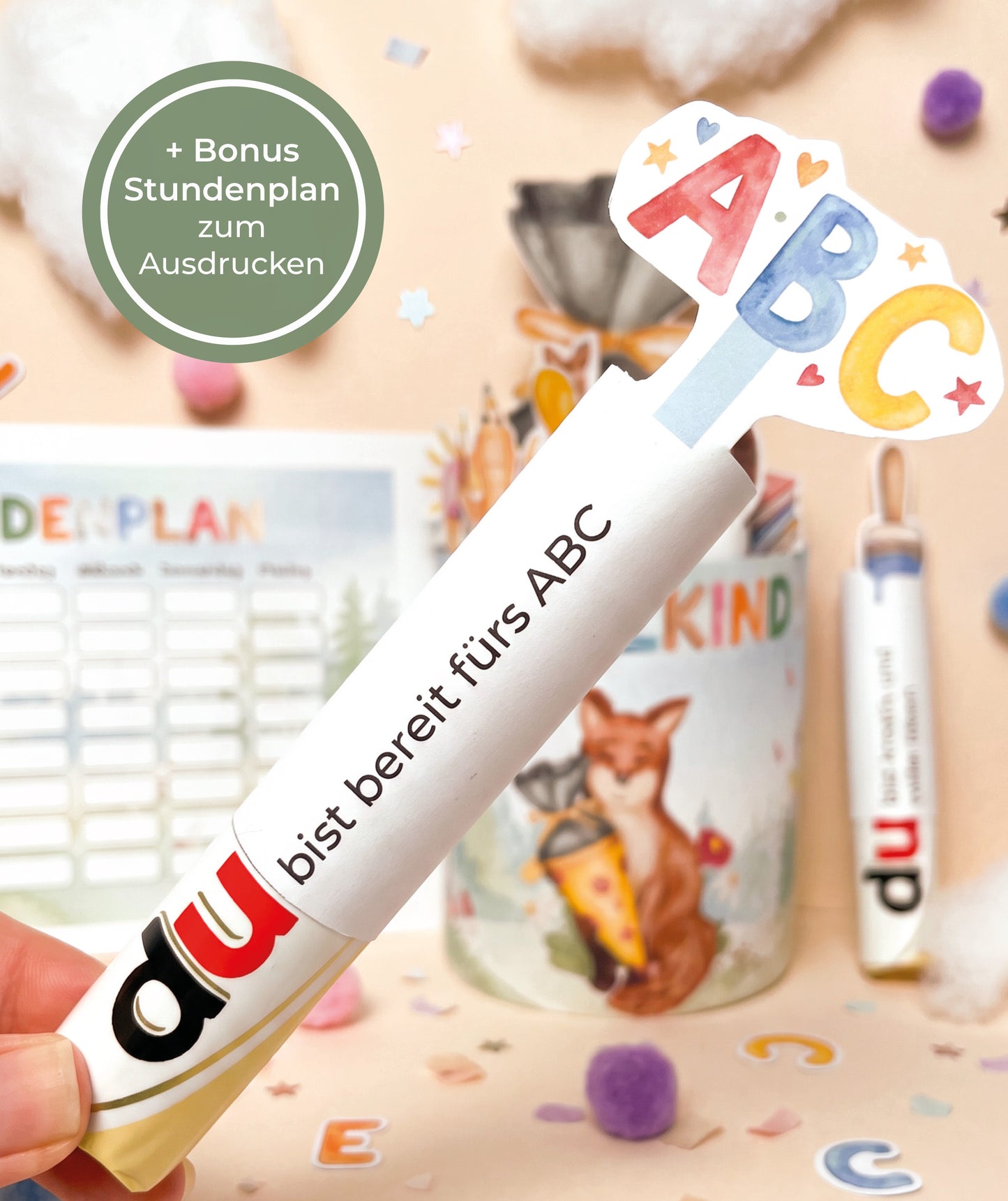 Geschenk zur Einschulung – DIY-Banderolen mit Fuchsmotiv zum Ausdrucken I Druckvorlage