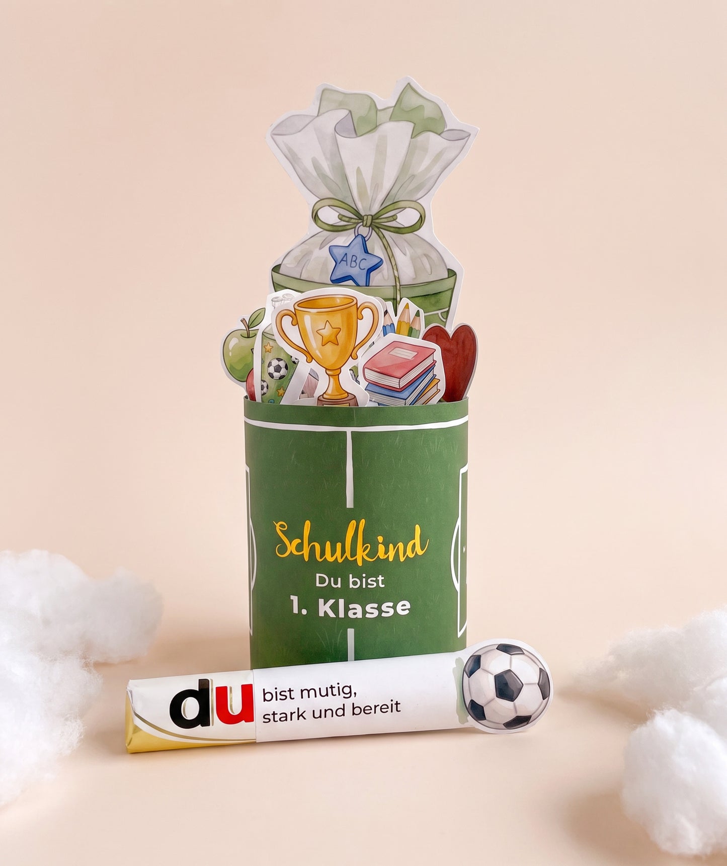 Einschulungsgeschenk für Fußballfans – Banderolen-Set mit Alphabet & Stundenplan