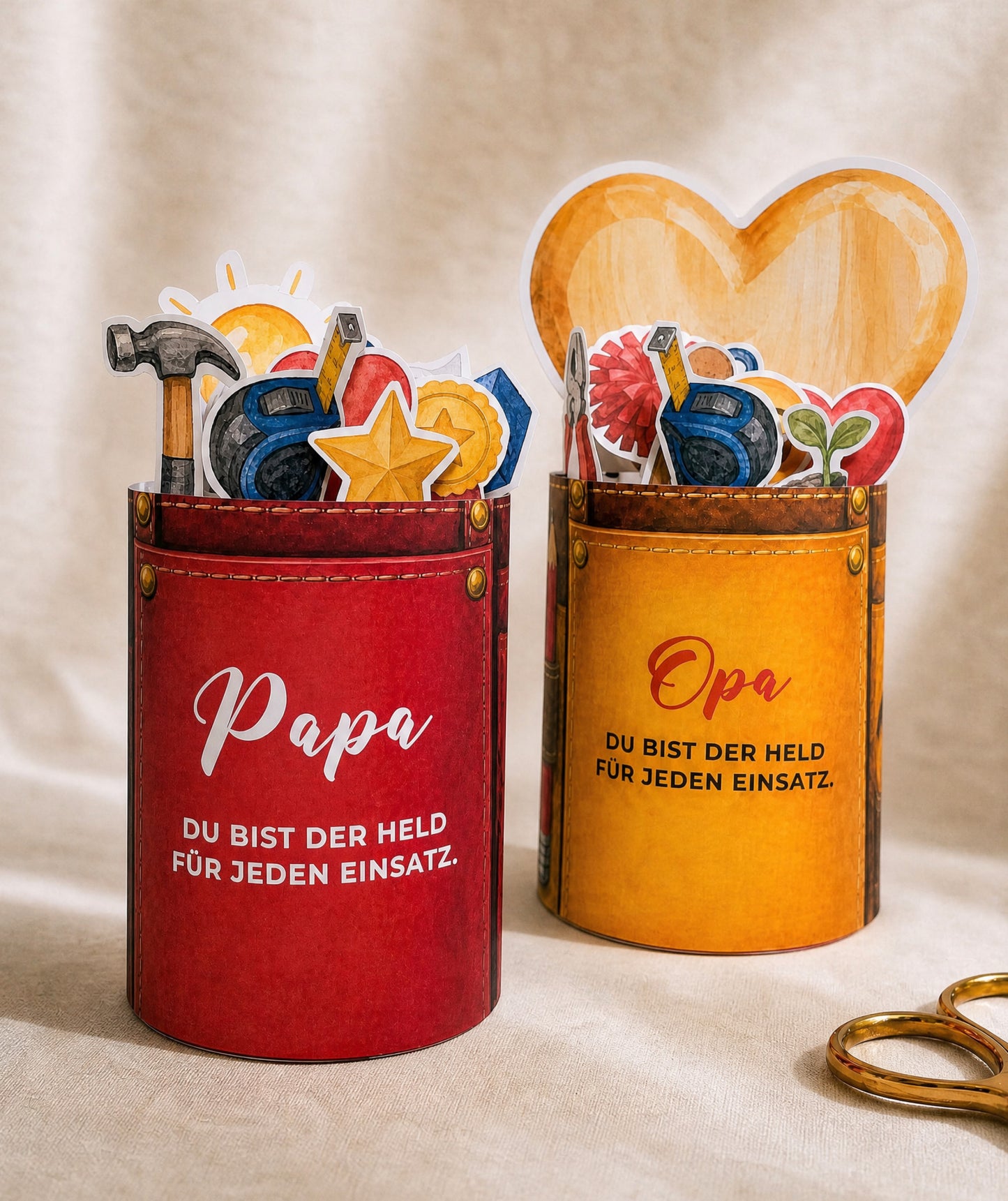 Geschenkbox-Druckvorlage für Papa & Opa – Held für jeden Einsatz