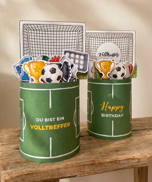 Fußball-Banderolen passend für Duploriegel – als Aufmerksamkeit & zum Geburtstag