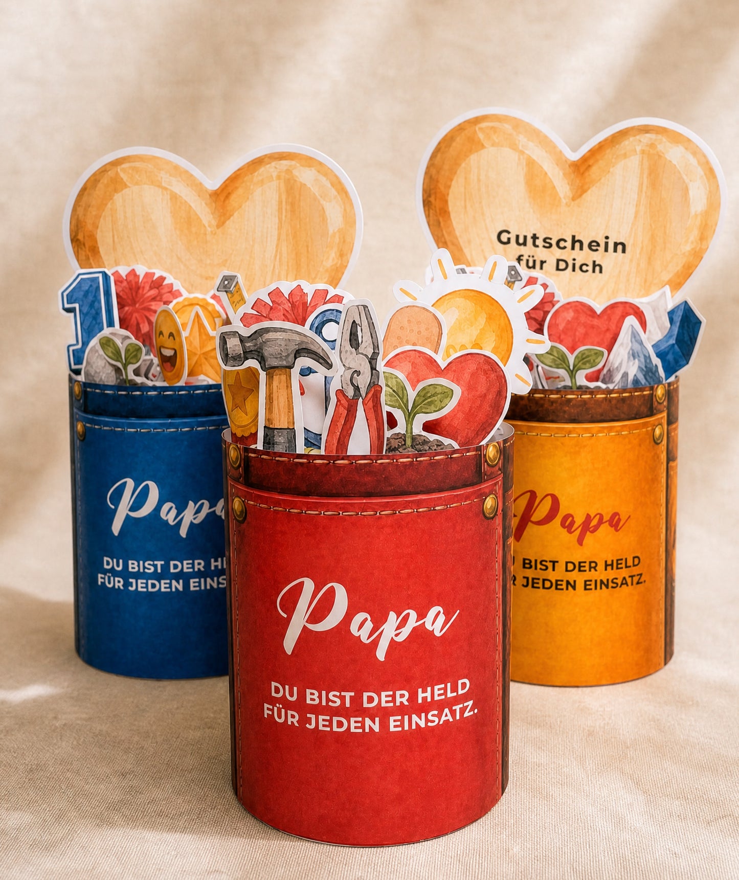 Geschenkbox-Druckvorlage für Papa & Opa – Held für jeden Einsatz