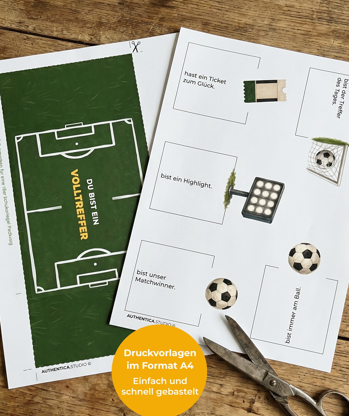 Fußball-Banderolen passend für Duploriegel – als Aufmerksamkeit & zum Geburtstag