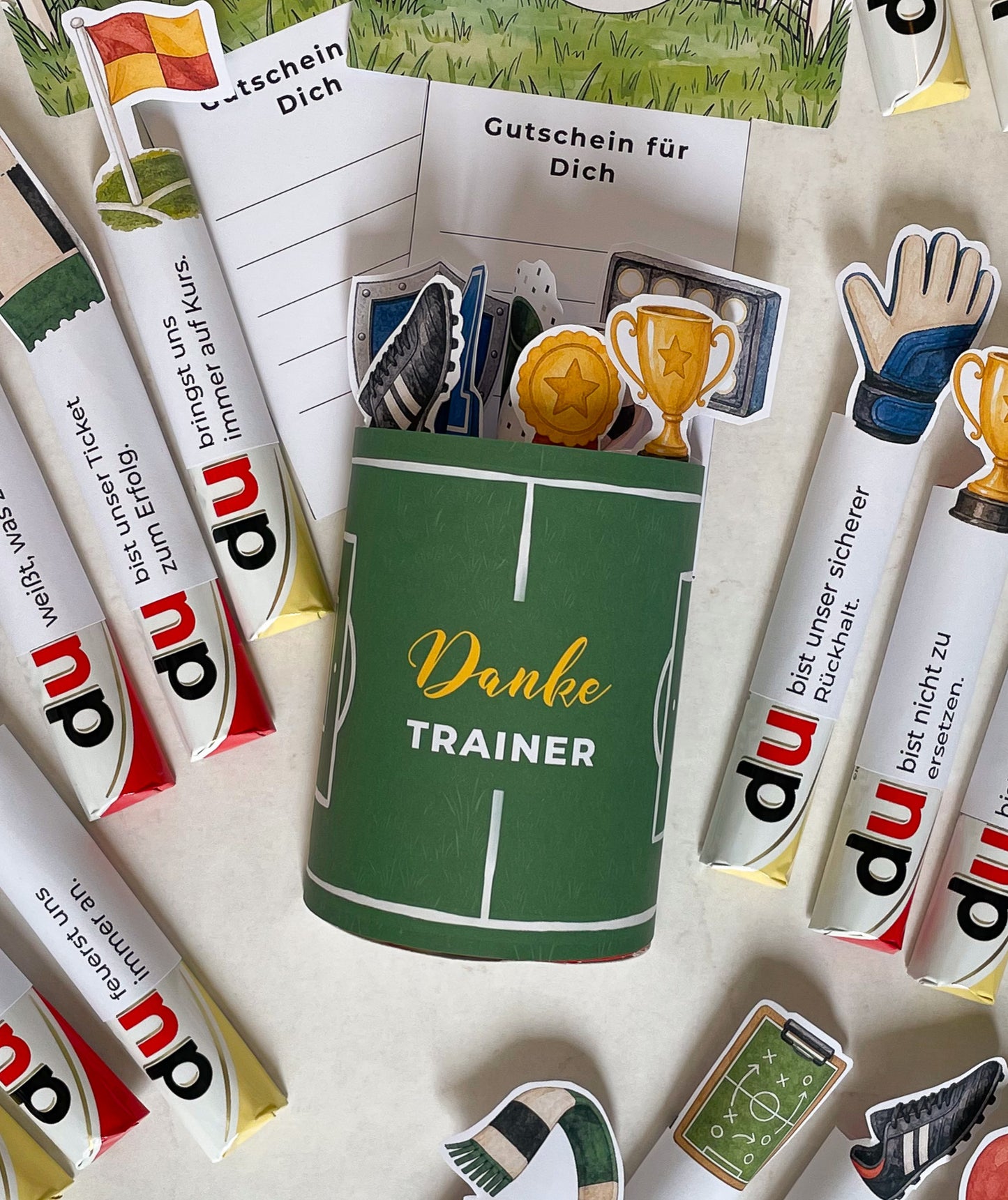 Danke Trainer*in Fußball-Banderolen - Druckvorlage